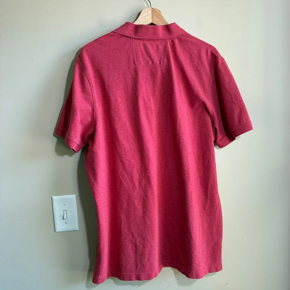 Banana Republic Elephant Logo Polo Shirt XL Red Mens Cotton Stretch